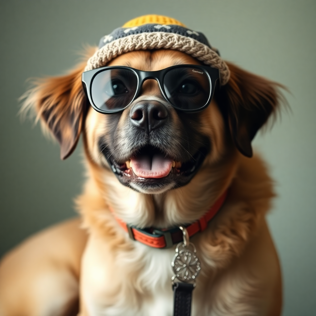 Dog with glasses